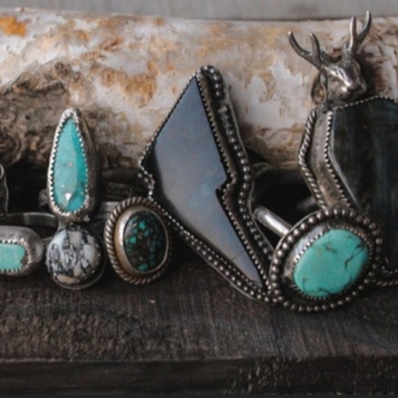 Black obsidian bolt ring size 7.5 - Picture 3 of 5